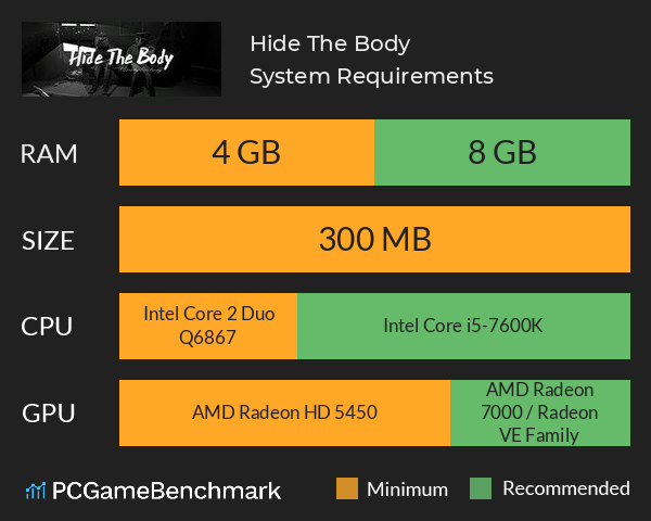 Hide The Body System Requirements PC Graph - Can I Run Hide The Body Hide The Body System Requirements PC Graph - Can I Run Hide The Body