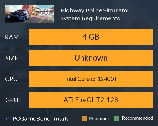 Highway Police Simulator System Requirements PC Graph - Can I Run Highway Police Simulator
