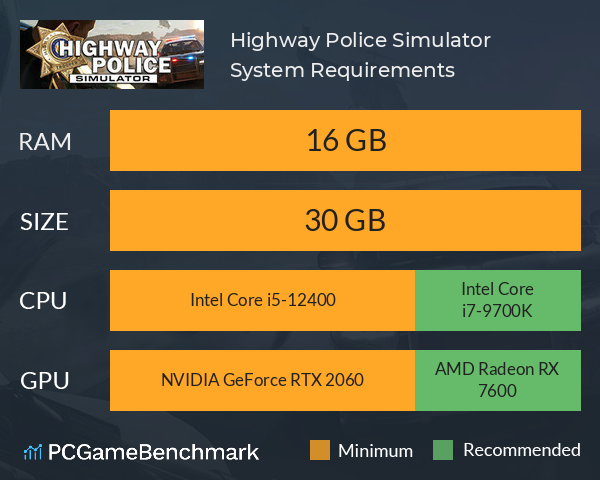 Highway Police Simulator System Requirements PC Graph - Can I Run Highway Police Simulator