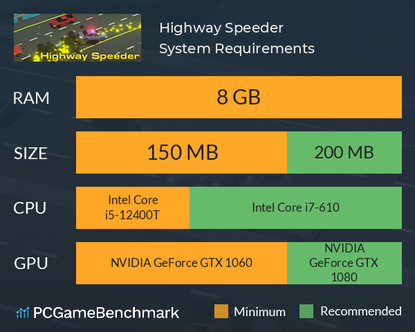 Highway Speeder System Requirements PC Graph - Can I Run Highway Speeder Highway Speeder System Requirements PC Graph - Can I Run Highway Speeder