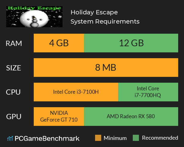 Holiday Escape System Requirements PC Graph - Can I Run Holiday Escape Holiday Escape System Requirements PC Graph - Can I Run Holiday Escape