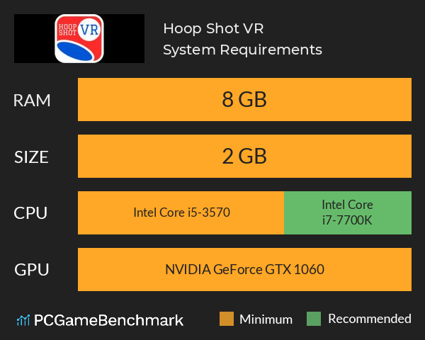 Hoop Shot VR System Requirements PC Graph - Can I Run Hoop Shot VR Hoop Shot VR System Requirements PC Graph - Can I Run Hoop Shot VR