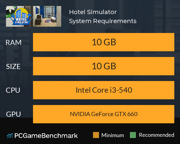 Hotel Simulator System Requirements PC Graph - Can I Run Hotel Simulator