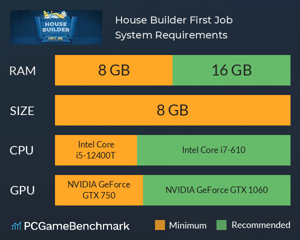 House Builder: First Job System Requirements PC Graph - Can I Run House Builder: First Job