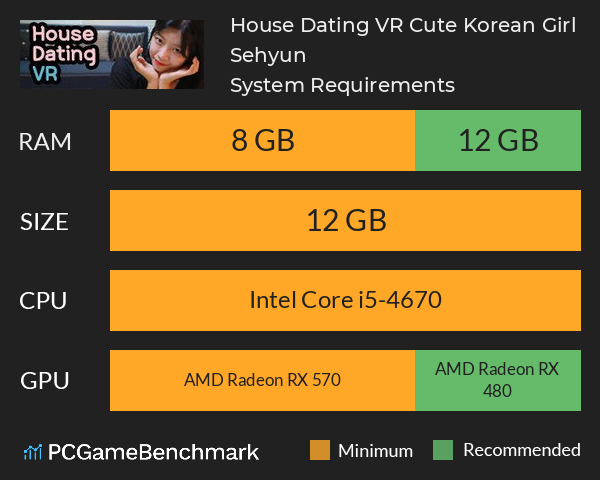 House Dating VR: Cute Korean Girl, Sehyun System Requirements PC Graph - Can I Run House Dating VR: Cute Korean Girl, Sehyun
