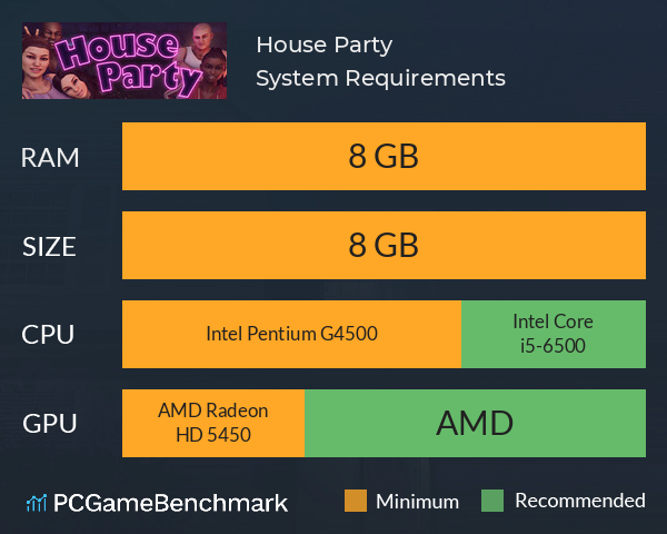 House Party System Requirements PC Graph - Can I Run House Party