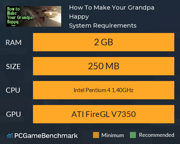 How To Make Your Grandpa Happy System Requirements PC Graph - Can I Run How To Make Your Grandpa Happy How To Make Your Grandpa Happy System Requirements PC Graph - Can I Run How To Make Your Grandpa Happy