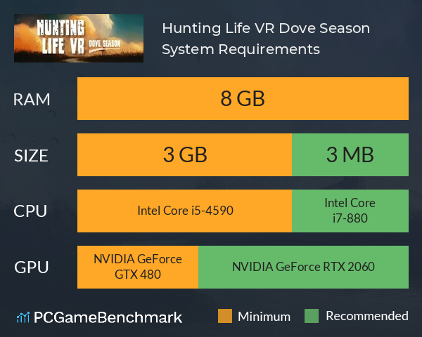 Hunting Life VR: Dove Season System Requirements PC Graph - Can I Run Hunting Life VR: Dove Season
