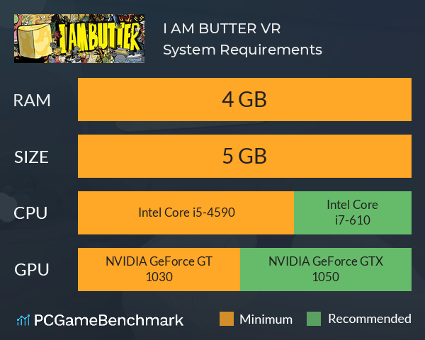 I AM BUTTER VR System Requirements PC Graph - Can I Run I AM BUTTER VR