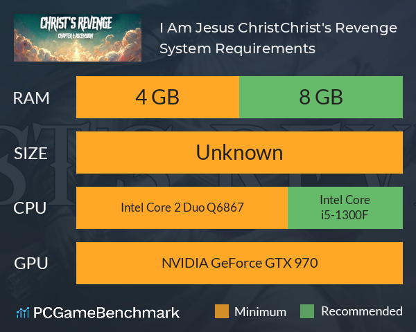 I Am Jesus Christ:Christ's Revenge System Requirements PC Graph - Can I Run I Am Jesus Christ:Christ's Revenge I Am Jesus Christ:Christ's Revenge System Requirements PC Graph - Can I Run I Am Jesus Christ:Christ's Revenge