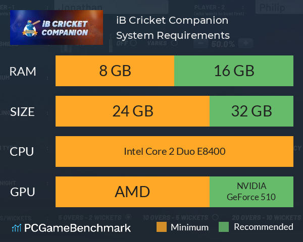 iB Cricket Companion System Requirements PC Graph - Can I Run iB Cricket Companion iB Cricket Companion System Requirements PC Graph - Can I Run iB Cricket Companion