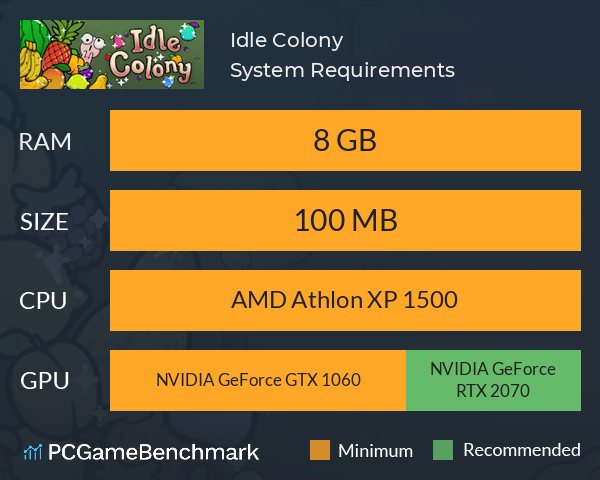 Idle Colony System Requirements PC Graph - Can I Run Idle Colony Idle Colony System Requirements PC Graph - Can I Run Idle Colony