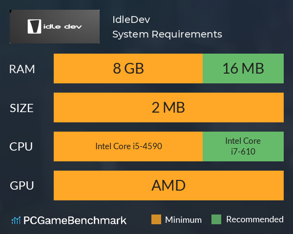 IdleDev System Requirements PC Graph - Can I Run IdleDev