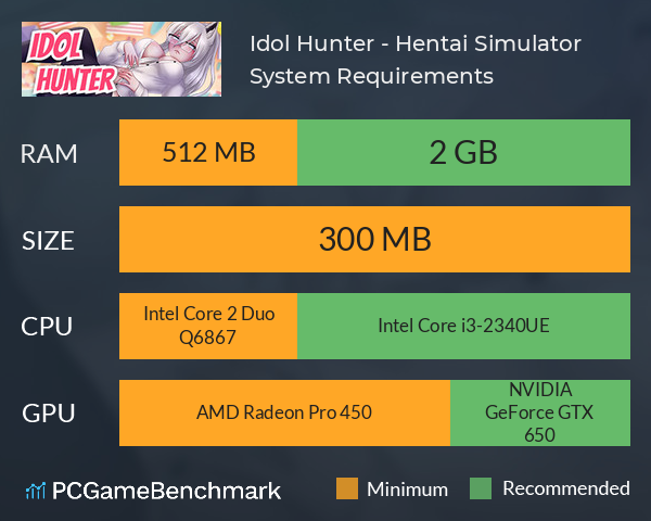 Idol Hunter - Hentai Simulator System Requirements PC Graph - Can I Run Idol Hunter - Hentai Simulator Idol Hunter - Hentai Simulator System Requirements PC Graph - Can I Run Idol Hunter - Hentai Simulator