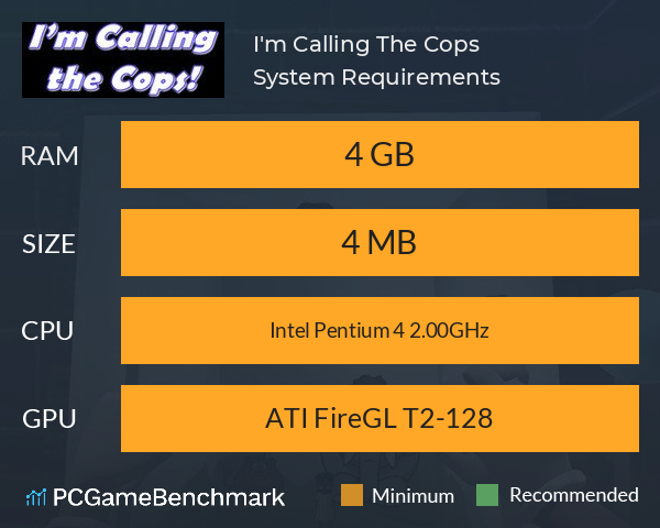 I'm Calling The Cops! System Requirements PC Graph - Can I Run I'm Calling The Cops!