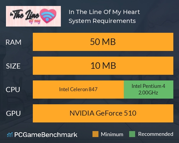 In The Line Of My Heart System Requirements PC Graph - Can I Run In The Line Of My Heart In The Line Of My Heart System Requirements PC Graph - Can I Run In The Line Of My Heart