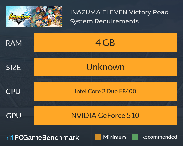 INAZUMA ELEVEN: Victory Road System Requirements PC Graph - Can I Run INAZUMA ELEVEN: Victory Road INAZUMA ELEVEN: Victory Road System Requirements PC Graph - Can I Run INAZUMA ELEVEN: Victory Road