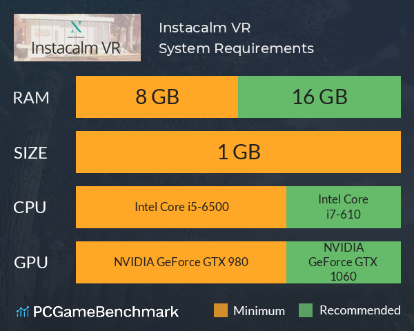 Instacalm VR System Requirements PC Graph - Can I Run Instacalm VR Instacalm VR System Requirements PC Graph - Can I Run Instacalm VR