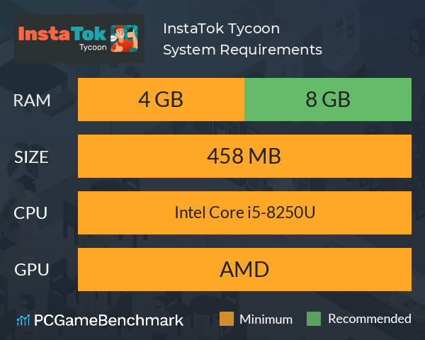InstaTok Tycoon System Requirements PC Graph - Can I Run InstaTok Tycoon InstaTok Tycoon System Requirements PC Graph - Can I Run InstaTok Tycoon