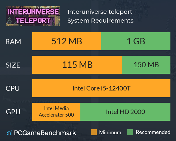 Interuniverse teleport System Requirements PC Graph - Can I Run Interuniverse teleport Interuniverse teleport System Requirements PC Graph - Can I Run Interuniverse teleport