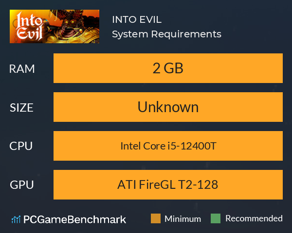 INTO EVIL System Requirements PC Graph - Can I Run INTO EVIL