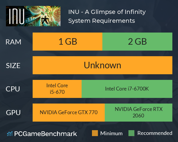 INU - A Glimpse of Infinity System Requirements PC Graph - Can I Run INU - A Glimpse of Infinity INU - A Glimpse of Infinity System Requirements PC Graph - Can I Run INU - A Glimpse of Infinity