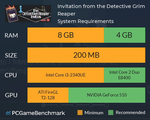 Invitation from the Detective Grim Reaper System Requirements PC Graph - Can I Run Invitation from the Detective Grim Reaper Invitation from the Detective Grim Reaper System Requirements PC Graph - Can I Run Invitation from the Detective Grim Reaper