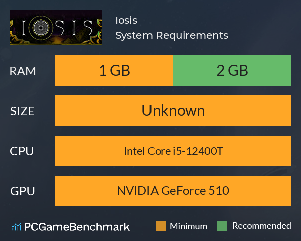 Iosis System Requirements PC Graph - Can I Run Iosis Iosis System Requirements PC Graph - Can I Run Iosis