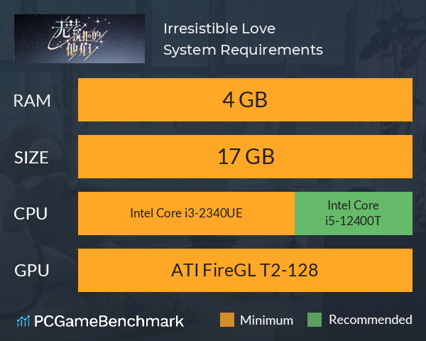 Irresistible Love System Requirements PC Graph - Can I Run Irresistible Love Irresistible Love System Requirements PC Graph - Can I Run Irresistible Love