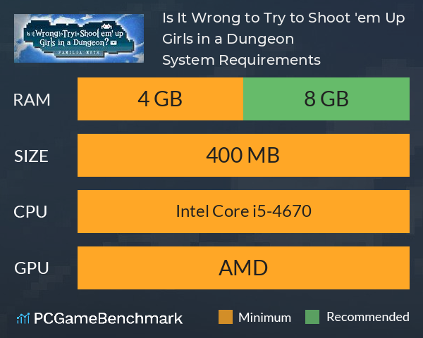 Is It Wrong to Try to Shoot 'em Up Girls in a Dungeon? System Requirements PC Graph - Can I Run Is It Wrong to Try to Shoot 'em Up Girls in a Dungeon?