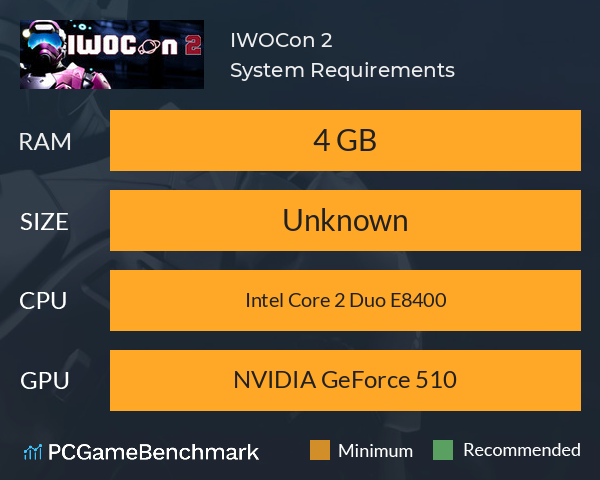 IWOCon™ 2 System Requirements PC Graph - Can I Run IWOCon™ 2 IWOCon™ 2 System Requirements PC Graph - Can I Run IWOCon™ 2