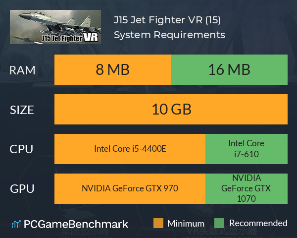 J15 Jet Fighter VR (歼15舰载机) System Requirements PC Graph - Can I Run J15 Jet Fighter VR (歼15舰载机)