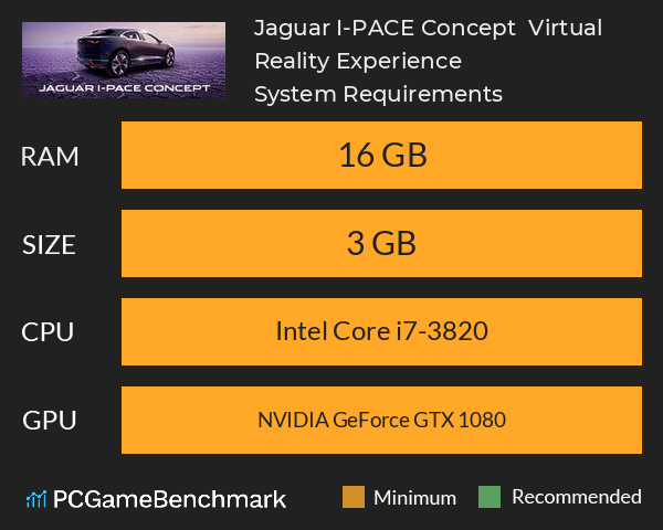 Jaguar I-PACE Concept | Virtual Reality Experience System Requirements PC Graph - Can I Run Jaguar I-PACE Concept | Virtual Reality Experience