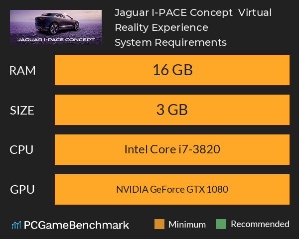Jaguar I-PACE Concept | Virtual Reality Experience System Requirements PC Graph - Can I Run Jaguar I-PACE Concept | Virtual Reality Experience Jaguar I-PACE Concept | Virtual Reality Experience System Requirements PC Graph - Can I Run Jaguar I-PACE Concept | Virtual Reality Experience