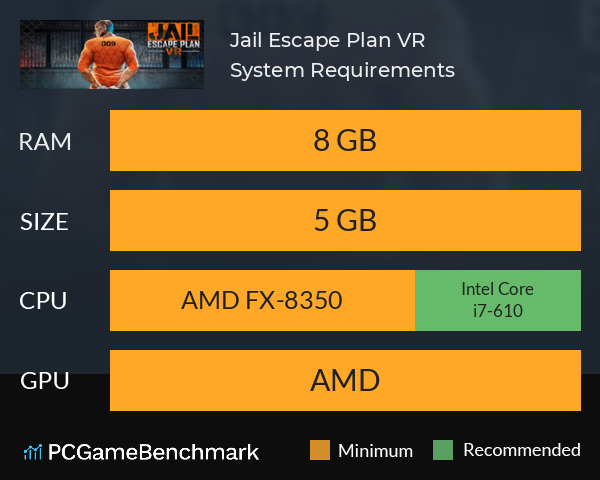 Jail Escape Plan VR System Requirements PC Graph - Can I Run Jail Escape Plan VR Jail Escape Plan VR System Requirements PC Graph - Can I Run Jail Escape Plan VR