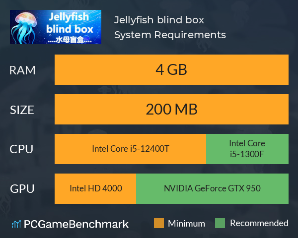 Jellyfish blind box 水母盲盒 System Requirements PC Graph - Can I Run Jellyfish blind box 水母盲盒 Jellyfish blind box 水母盲盒 System Requirements PC Graph - Can I Run Jellyfish blind box 水母盲盒