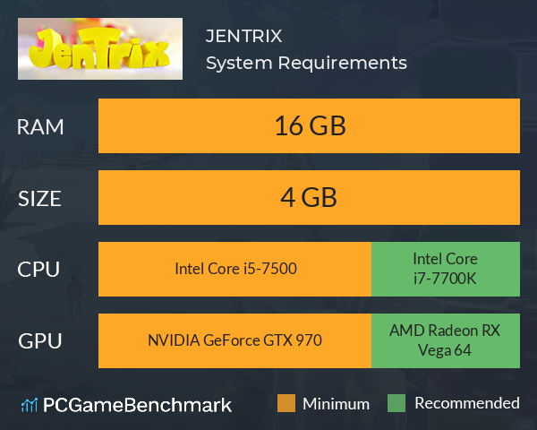 JENTRIX System Requirements PC Graph - Can I Run JENTRIX JENTRIX System Requirements PC Graph - Can I Run JENTRIX