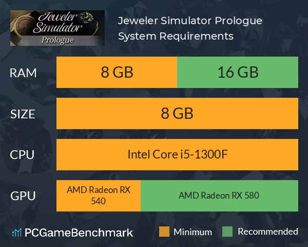 Jeweler Simulator: Prologue System Requirements PC Graph - Can I Run Jeweler Simulator: Prologue