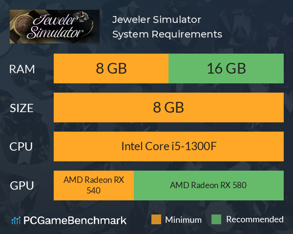 Jeweler Simulator System Requirements PC Graph - Can I Run Jeweler Simulator
