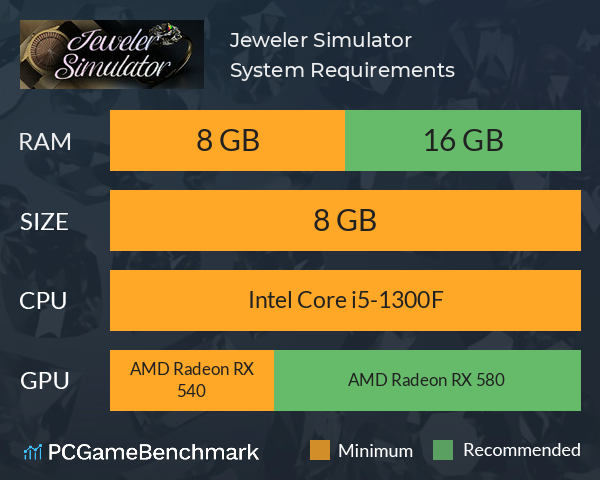 Jeweler Simulator System Requirements PC Graph - Can I Run Jeweler Simulator Jeweler Simulator System Requirements PC Graph - Can I Run Jeweler Simulator