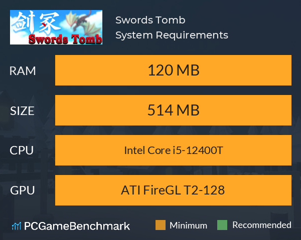 剑冢 Swords Tomb System Requirements PC Graph - Can I Run 剑冢 Swords Tomb