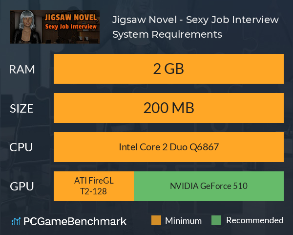 Jigsaw Novel - Sexy Job Interview System Requirements PC Graph - Can I Run Jigsaw Novel - Sexy Job Interview Jigsaw Novel - Sexy Job Interview System Requirements PC Graph - Can I Run Jigsaw Novel - Sexy Job Interview