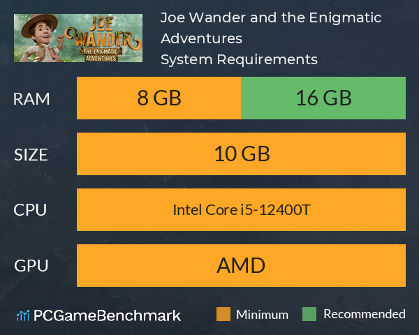 Joe Wander and the Enigmatic Adventures System Requirements PC Graph - Can I Run Joe Wander and the Enigmatic Adventures