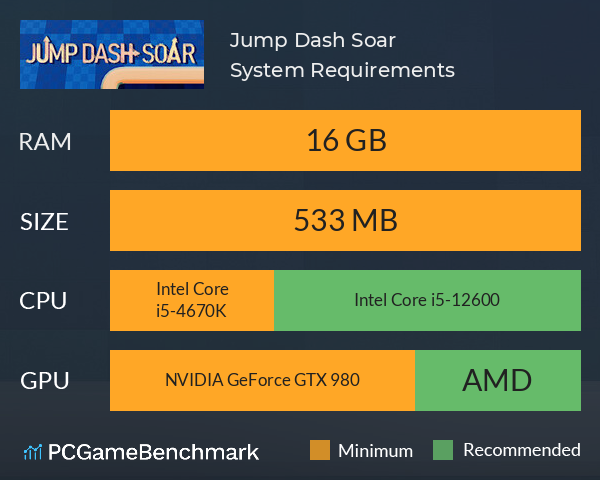Jump Dash Soar System Requirements PC Graph - Can I Run Jump Dash Soar