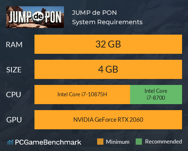 JUMP de PON System Requirements PC Graph - Can I Run JUMP de PON JUMP de PON System Requirements PC Graph - Can I Run JUMP de PON
