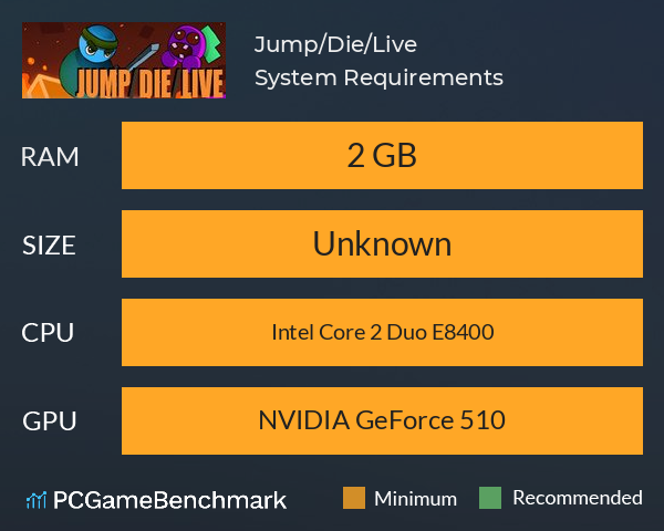 Jump/Die/Live System Requirements PC Graph - Can I Run Jump/Die/Live Jump/Die/Live System Requirements PC Graph - Can I Run Jump/Die/Live