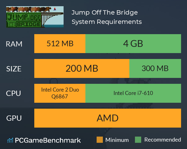 Jump Off The Bridge System Requirements PC Graph - Can I Run Jump Off The Bridge Jump Off The Bridge System Requirements PC Graph - Can I Run Jump Off The Bridge