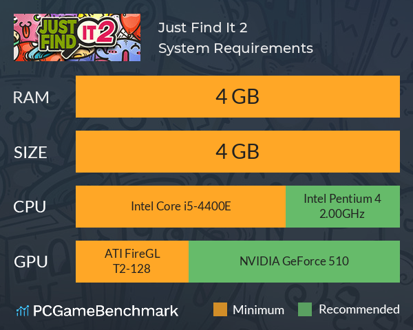 Just Find It 2 System Requirements PC Graph - Can I Run Just Find It 2