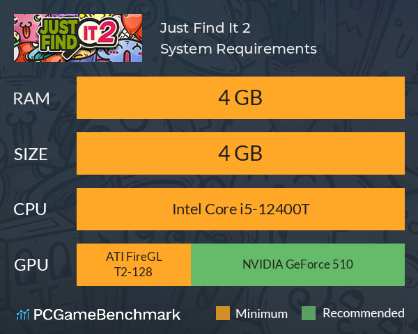 Just Find It 2 System Requirements PC Graph - Can I Run Just Find It 2 Just Find It 2 System Requirements PC Graph - Can I Run Just Find It 2