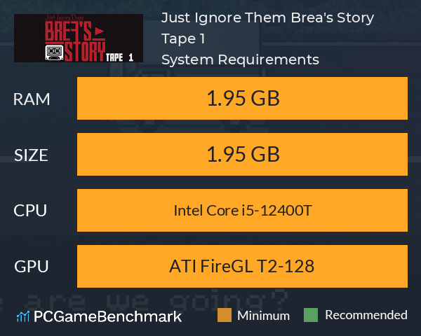 Just Ignore Them: Brea's Story Tape 1 System Requirements PC Graph - Can I Run Just Ignore Them: Brea's Story Tape 1 Just Ignore Them: Brea's Story Tape 1 System Requirements PC Graph - Can I Run Just Ignore Them: Brea's Story Tape 1
